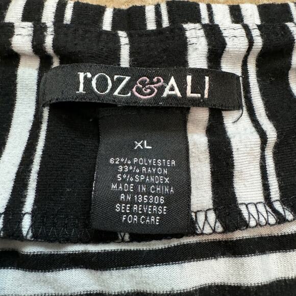 Womens Striped Maxi Skirt XL Black White Stripe Y2K Mall Goth Witchy Stretchy - Picture 4 of 5